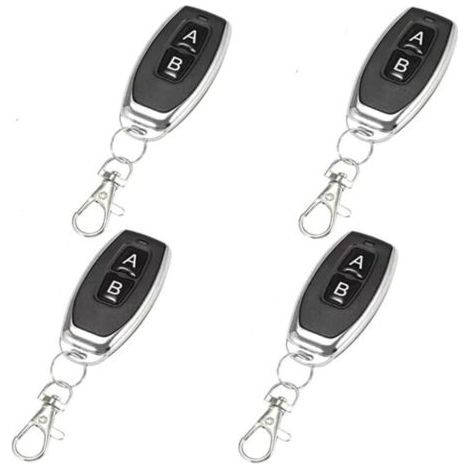 Télécommande 433 MHz AB Boutons Matal Transmetteur sans Fil Code d'apprentissage Télécommande Intelligente pour Ouvre Porte de Garage(4 articles) (1/4)