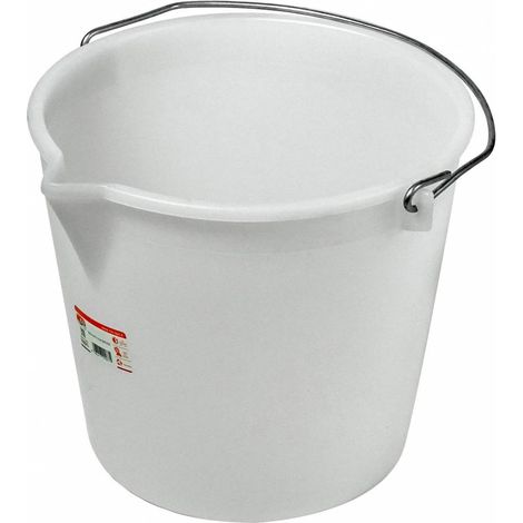 Secchio Alimentare Con Becco Lt.17 Bianco Diametro 33 Cm Confezione Da 10 Pz.