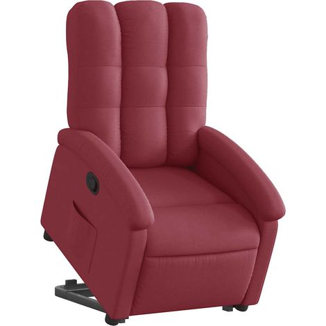 vidaXL Poltrona Alzapersona Reclinabile Rosso Vino in Tessuto