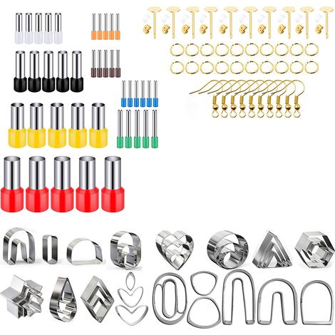 Ausstechformen für Polymerclay, Formen zur Herstellung von Polymerclay-Schmuck, Ohrringrohlinge, Haken, DIY-Plastiktüten (1/5)