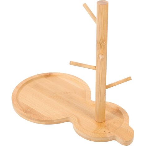 Présentoir à bijoux en bois, porte-colliers compatible avec rangement, kaki (1/5)