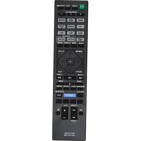 Télécommande de remplacement résistante à l'usure RMTAA130U RMAAU190 pour Sony AV STRDH550 STRDH750