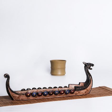 Räucherstäbchenhalter aus Kunstharz in Form von Wikingerschiffen – Retro-Schiffsornament, wunderschöne Wohndekoration (1/5)