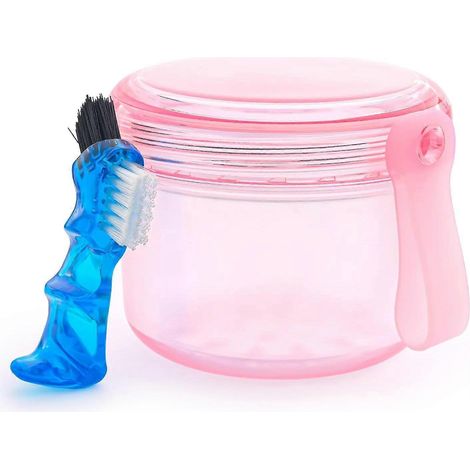 Gobelet de bain étanche pour prothèses dentaires, étui portable pour appareils de contention, boîte de nettoyage pour prothèses dentaires, récipient de trempage (1/5)