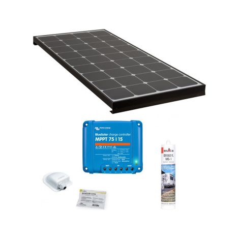 Pack solaire autonome 140W – Panneau SUNPOWER haute performance – Régulateur MPPT 15A VICTRON – Longévité 25 ans – Antarion (1/3)