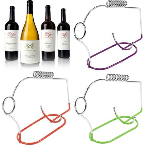 Portabottiglie per vino champagne cromato con barra in metallo colori assortiti (1/4)
