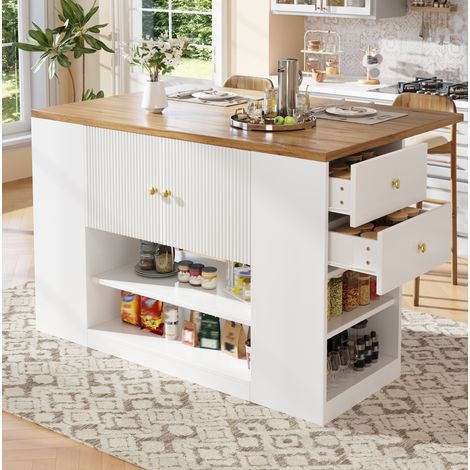 Mueble cocina con mesa abatible y almacenaje 140 cm OKMYHOME (1/5)