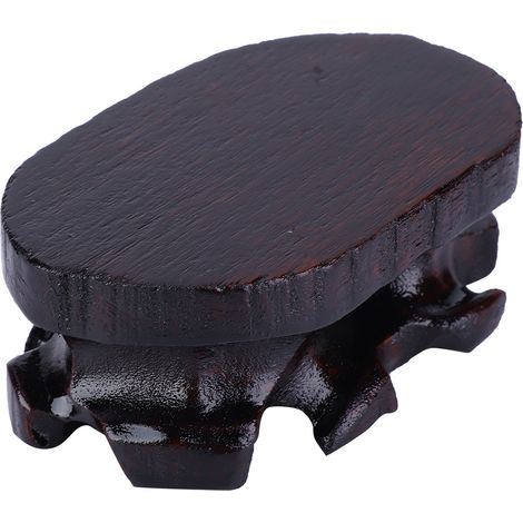 Support Bois Massif Pot Bonsaï Artisanal avec Support Ornement Pierre Malas, Décoration Maison, Taille Compacte, Élégant et Durable (1/5)