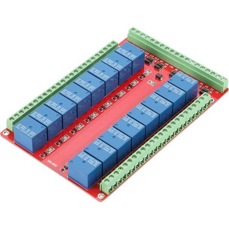 DC 24V 16-Kanal Relais Modul Isolierte Schnittstellenkarte High/Low-Pegel Trigger (1/5)