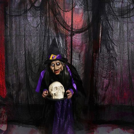 Dekorative Gaze-Accessoires für Halloween, Spukhaus-Atmosphäre, Schriftzug aus zerrissenem Stoff, Horror- und Mysterien-Gaze (76 cm × 180 cm). (1/5)