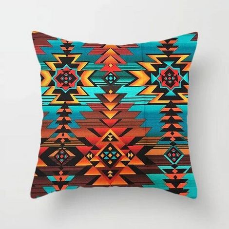 Taie D'oreiller - Coton Mélangé Lin - Style Marocain Bohème - Pour Canapé Chambre Bureau Extérieur - 40x40 cm (1/5)