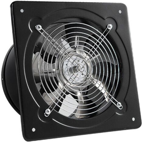 Ventilateur de Salle de Bain Métal 100mm，50W Ventilateur Mural Salle avec Ventilé Amortisseur de retour pour la Cuisine, le garage (Noir) (1/5)