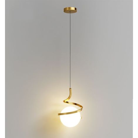 Suspension minimaliste de style scandinave,luminaire décoratif moderne,suspension en forme de sphère spiralée,pour le salon(lumière tricolore) (1/5)