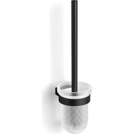 Project brosse WC fabriqué en métal et verre, noir (SATDPROJ37MC)
