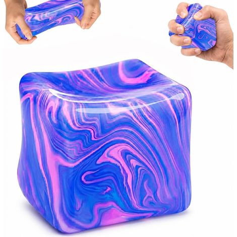 Cube Fidget Toys Anti Stress Cube Squishy,Anti-Stress en Forme De Glaçon,Jouets À Presser Cubes,Doux Squeeze Antistress Balle,Toucher Doux Et Froid pour Adolescents Adultes (1/5)