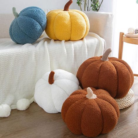 Citrouille Artificielle Mignonne en Peluche, Décoration d'Automne pour Halloween et Thanksgiving, Accessoire Photo (1/5)