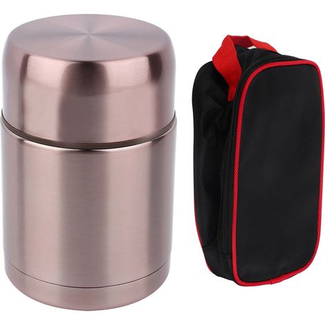 Bouteille isotherme en acier inoxydable 800 ml, portable, dorée champagne, avec manchon de tasse réutilisable. (1/5)