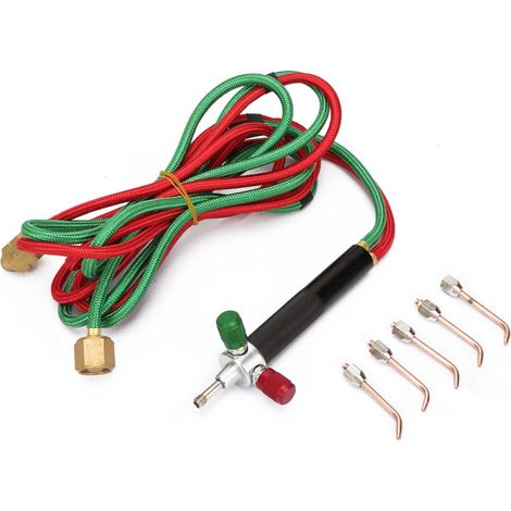 Beyamis Kit de soudage à l'oxygène et à l'acétylène avec mini-chalumeau et 5 embouts remplaçables (1/5)