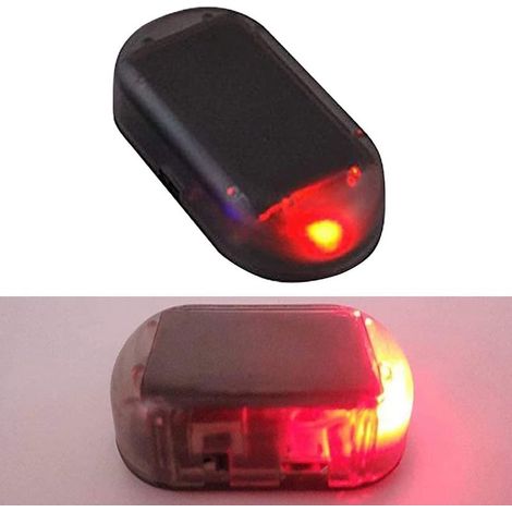 Alarme de Voiture Lumière,L'alarme Solaire de Voiture,Neuf Alarme Voiture Lumière Del,simulé des lumières d'alarme,Solaire Securité Warning Faux Système Lampe Anti-vol Flash Clignotante(Rouge) (1/5)