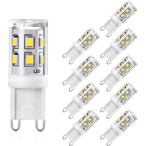 G9 LED 2 W, entspricht 20 W 25 W G9 Halogen, Neutralweiß 4000 K, G9 LED-Lampe, CRI 80, 300 lm, 360-Grad-Winkel, AC 220–240 V, nicht dimmbar, 10 Stück (1/5)