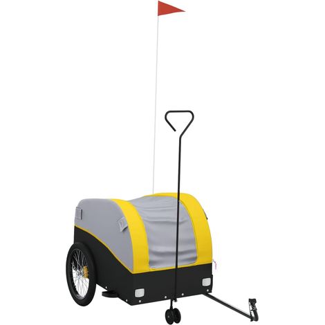 Remorque de vélo noir et jaune 45 kg fer (1/5)