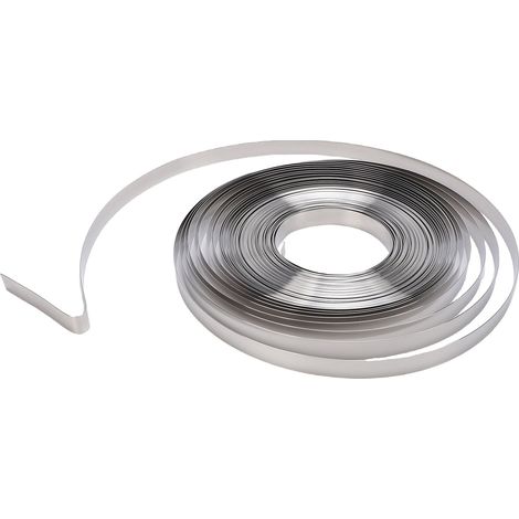 Bobine de Feuillard Inox 304 30 m Longueur 19 mm Largeur 0.5 mm Épaisseur Feuillard Acier pour Emballage Industriel et Calage Lourd (1/5)