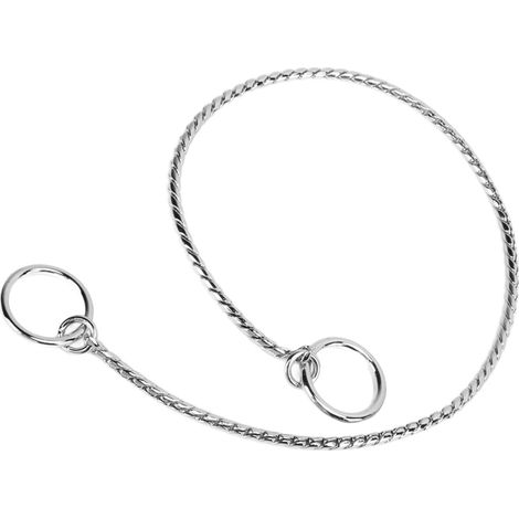 Collier pour chien en métal, style serpent, avec chaîne en P, pour la promenade et le dressage (5 mm x 60 cm). (1/5)