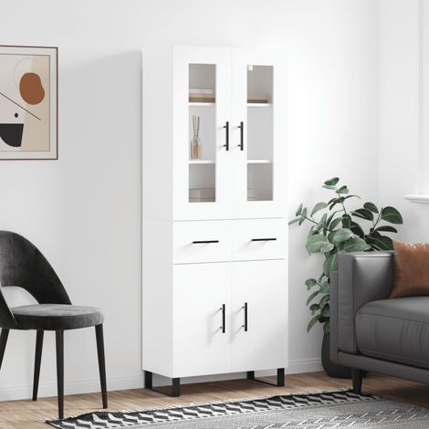 Highboard Weiß 69,5x34x180 cm Holzwerkstoff
