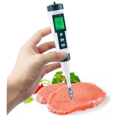 Misuratore di pH digitale per alimenti: tester di pH preciso per acqua, formaggio, lievito madre, conserve, carne e campioni solidi tester di pH portatile per acquari e altre applicazioni. (1/4)