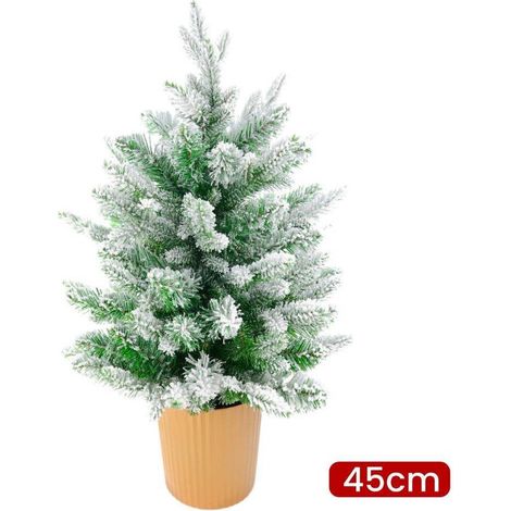TrAdE Shop Traesio - Albero Di Natale Mini Effetto Innevato Dim. 45 Cm Sintetico Alberello Con Vaso -