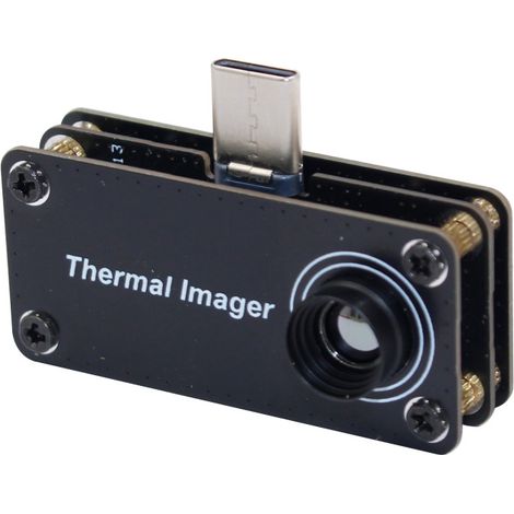 Caméra thermique pour téléphone portable. Outil de mesure de température. Nécessite une application mobile (compatible Android). Résolution 32 x 32 pixels. Interface USB-C Plug and Play.