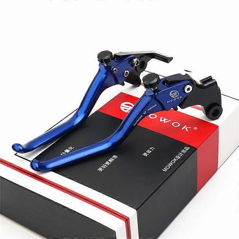 Applicable aux motos GSX-8S VSTROM800 SV650, tige d'embrayage et de klaxon de frein en alliage d'aluminium modifié (bleu) (1/5)