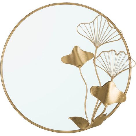 Specchio With Flower 75x3,5x72 cm in Ferro e MDF Oro (1/5)