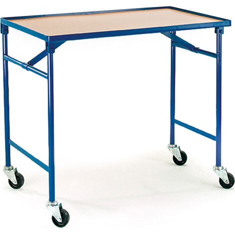 Rollcart Faltbarer Tischwagen 1000x600mm Ladefläche mit Buchedekor (1/2)