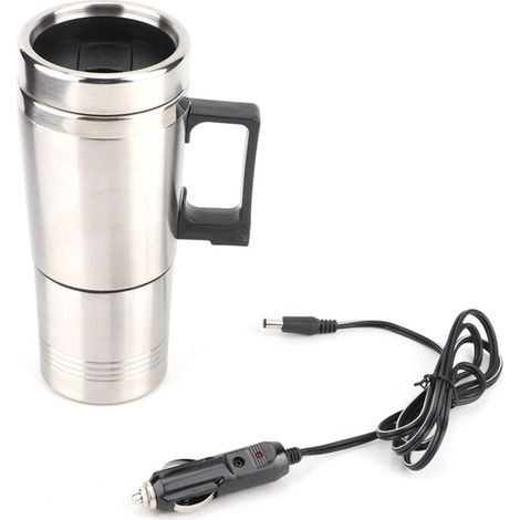 Bollitore elettrico per auto, tazza riscaldante per caffè, tè e acqua, 12V 350ml + 150ml -Crezuo