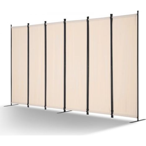 Biombo Separador de Ambientes de 3110 x 1805 x 450 mm, Separador Plegable de Ambientes de 6 Paneles Mampara de Privacidad para Interiores, Separador de Ambientes para Oficina, Dormitorio, Beige (1/5)