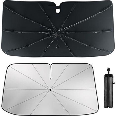Pare-soleil Tesla Model 3/Y, [Version 2026 améliorée] Pare-soleil d'été pliable 145 x 84 cm avec protection UV 9 canapés, garde l'habitacle au frais et protège l'intérieur, pare-soleil univers pour vo (1/5)