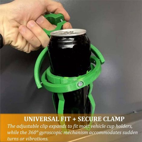 Porte-Gobelet Gyroscopique - Anti-Déversement - Pour Voiture Moto Vélo Scooter - Clip Rotatif 60° - Compatible Tasses et Canettes Standard - 2 Pièces (1/3)