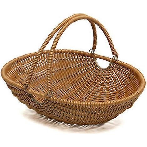 Panier de récolte en osier avec poignée pliable pour légumes, fruits et fleurs du jardin outil de cueillette et de rangement portable MM (1/5)