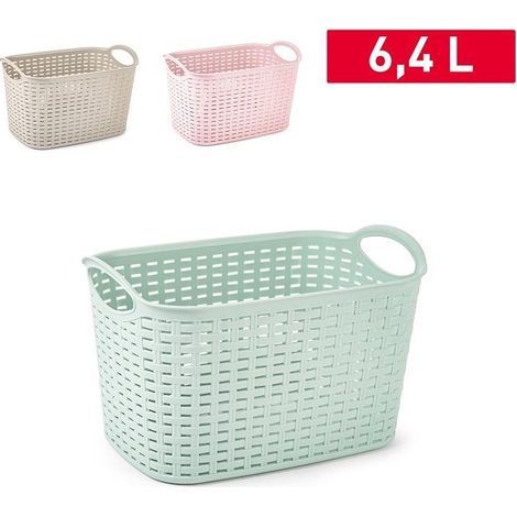 Cestino Organizer Multiuso Effetto Rattan 6,4 Litri 29 x 19,5 cm Vari Colori (1/2)