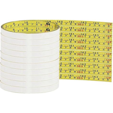 10er-Pack selbstklebendes Maßband, Klebeband-Maßband zum Aufkleben (12 Fuß, Gelb) (1/5)