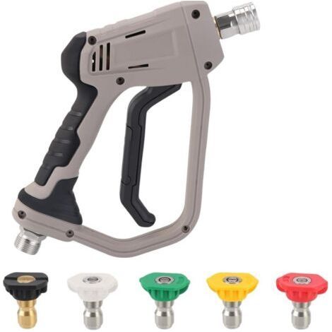 High-pressure wash gun 4000 PSI - Yuirshion 5 nozzles - Quick connection - With M22 interface - Compatible Karcher K1-K7 adapter - Car wash gun kit for pressure washer (1/4)