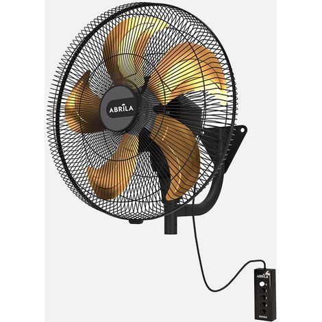 Ventilateur mural Velero 152 W Noir/Or 3 vitesses 5 pales Télécommande 50d, vitesse élevée Fixe et pivotant 65 x 50 x 60 cm