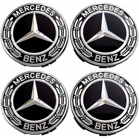 Lot de 4 enjoliveurs de roue pour Mercedes Benz 75 mm, accessoires de voiture ABS (1/4)