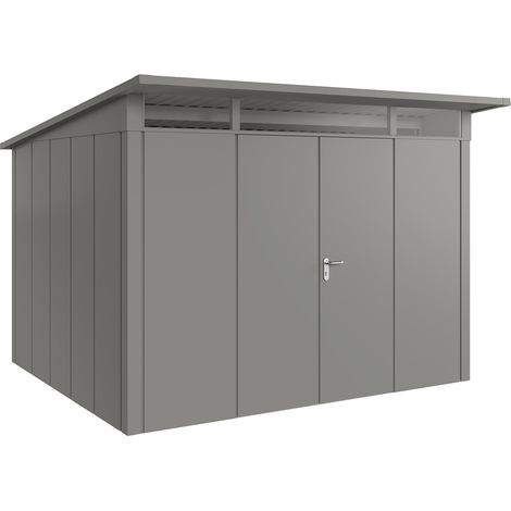 Hörmann Metall-Gerätehaus "Juno" mit Pultdach, JPD13 - Design, 310 x 262 cm (B x T), graualuminium, 2-flüglige Tür (1/5)