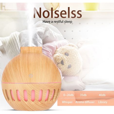 Tragbarer 130-ml-USB-Luftbefeuchter mit Nachtlicht und Aromatherapiefunktion – leichtes Design aus Holz für Schlafzimmer und Büro (1/5)