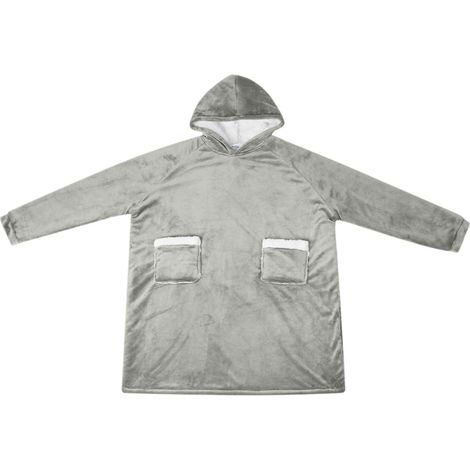 vidaXL Sudadera manta Gris L Forro Polar y Franela (1/2)