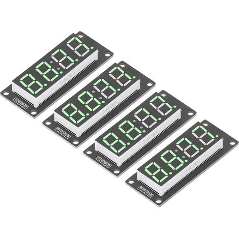 Lot de 4 panneaux d'affichage numériques à LED à 4 chiffres et 7 segments, module d'horloge TM1637, vert 0,56 pouce, MRA041A