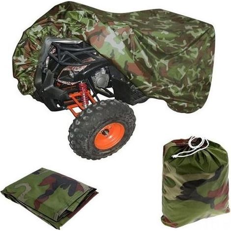 210×120×115CM Outdoor Cover Tarpaulin Protection for ATV Motorcycle Quad Waterproof Anti-UV Camouflage, ATV Quad Cover Heavy Electric Bike Cover (1/5)