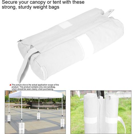 Sacs de lestage pour pieds de tente parasol, stabilisateurs de tonnelle pop-up extérieure (blanc) (1/5)